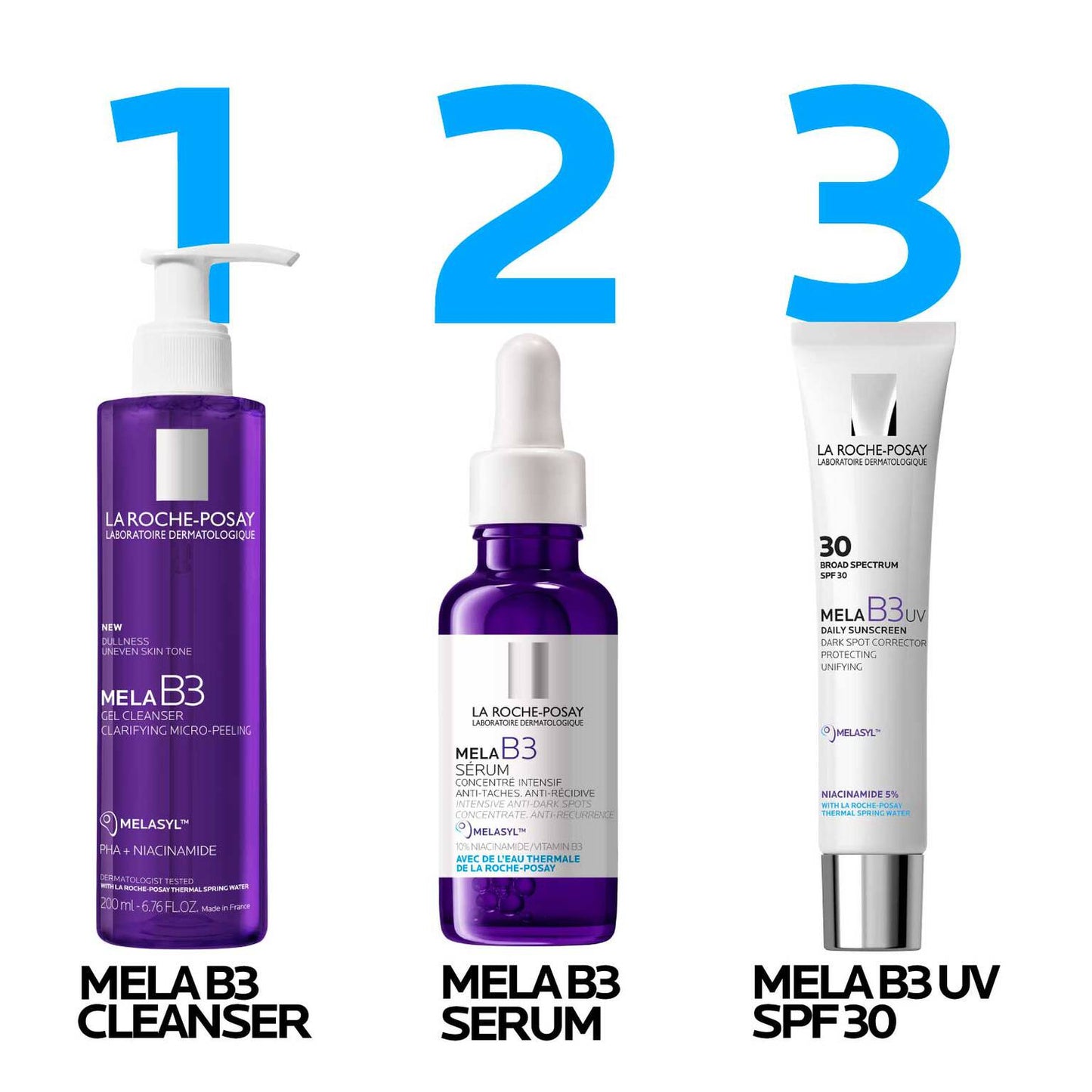 mela-b3-uv-daily-moisturizer-spf-30-with-melasyltm-niacinamide-o6 LaRochePosay-Product-MelaB3-MelaB3Cleanser-200ml-03337875890069-Routine_1500x1500_REV.jpg